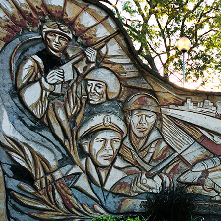 Los Pibes de Malvinas, en un mural de Valle Viejo